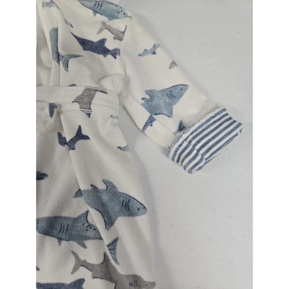 Just One You by Carters Infant Shark Print Hooded Terry Robe Size 0-9 Months New